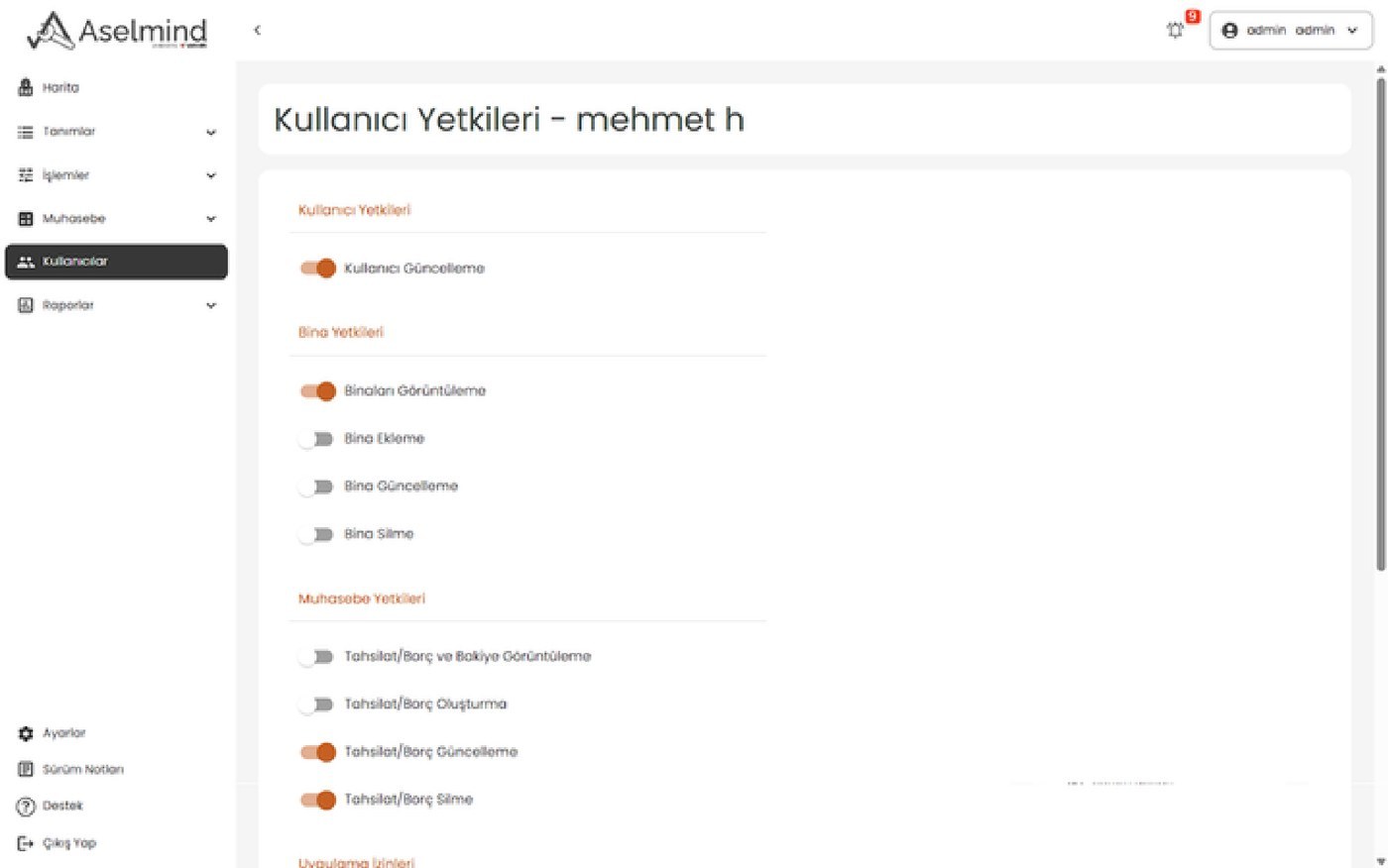 Aselmind asansör bakım yönetim sistemi web paneli — Doğru kişiye doğru erişim