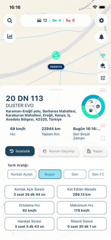 Weaver araç takip mobil uygulaması — Anlık konum takibi